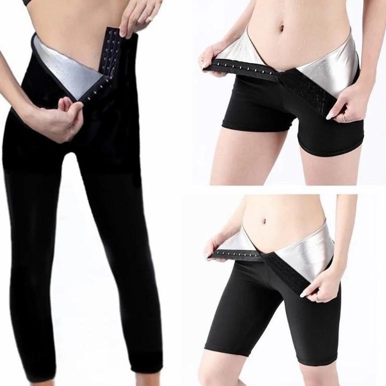 PALING DICARI Celana Korset Sauna Pembakar Lemak Silver Membakar Fat Burner Kancing Kait Hot Shapers