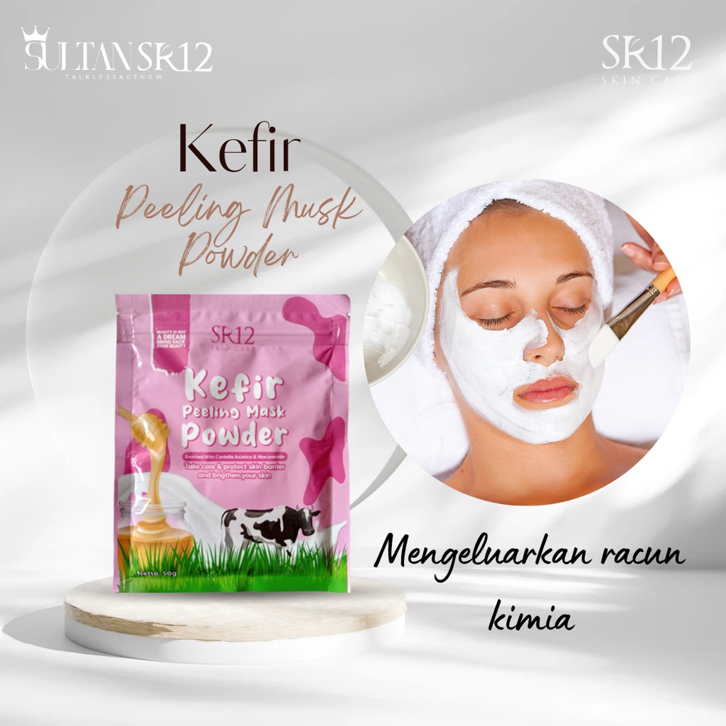 Kefir Peeling Mask Powder Masker Wajah Bubuk Peeling Mask Masker Kefir Masker Wajah Peel Off Masker Muka Glowing Masker Muka Mencerahkan Wajah