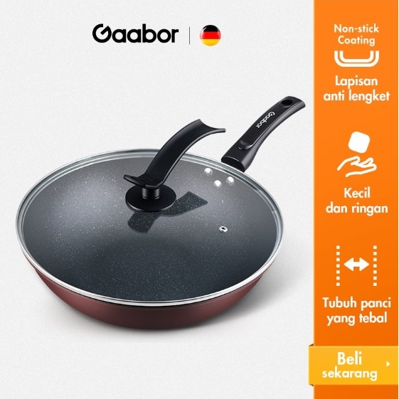 Gaabor Teflon Non-Stick Wokpan Anti Lengket Wajan Penggorengan 32 cm / GW-A32A Teflon Penggorengan