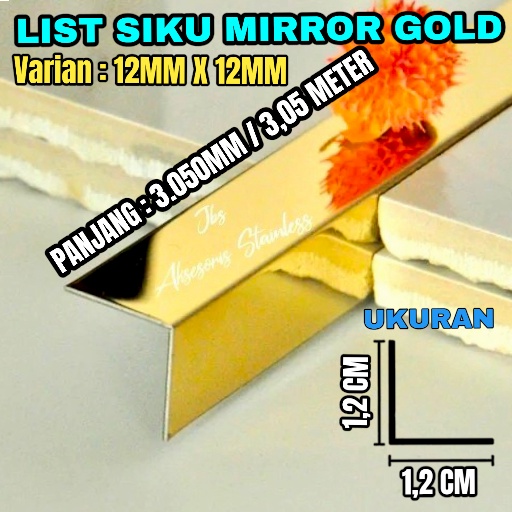 0L MIRROR GOLD 12x12x3.050mm T: 0.8mm SIKU L STAINLESS STEEL SUS 201