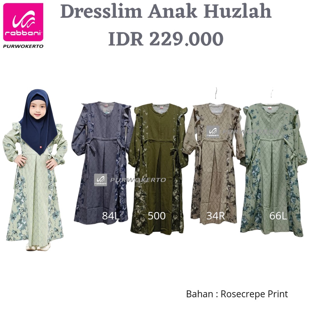 [GAMIS ANAK] SARIMBIT SARANG HUZLAH RABBANI / DRESSCUTE SARIMBIT SARANG HUZLAH RABBANI