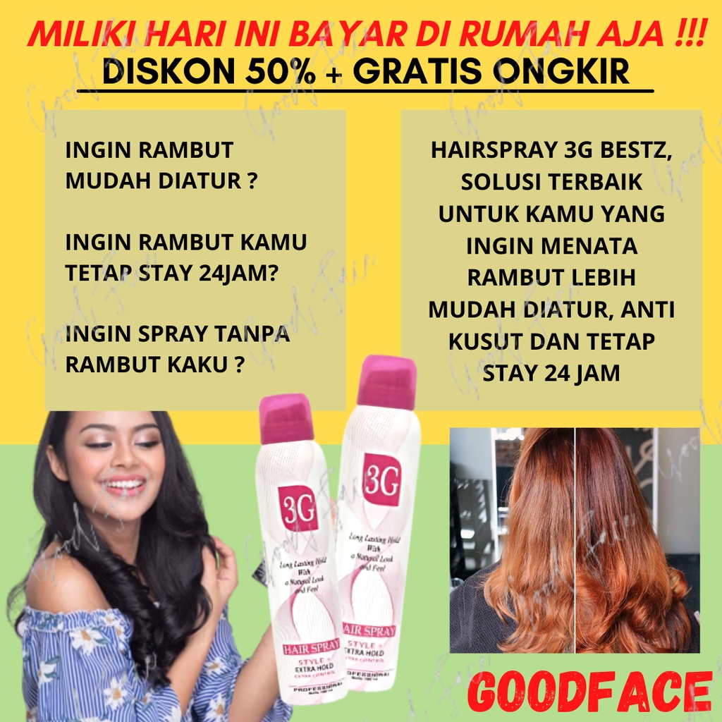 HAIR SPRAY 3G EXTRA HOLD EXTRA STRONG 180ML HAIRSPRAY AEOROSOL 180ML