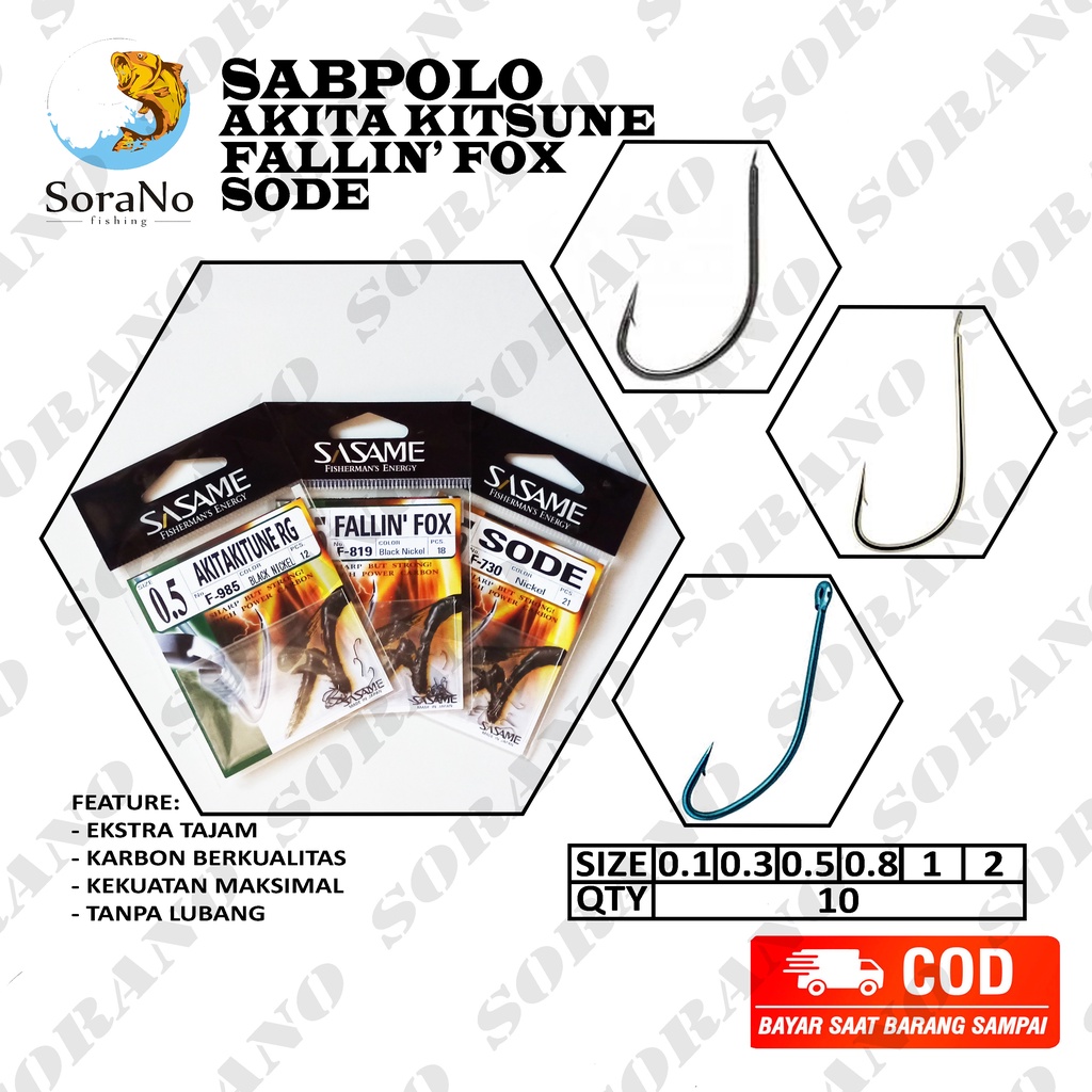 KAIL PANCING WADER UCENG MICRO FISHING SASAME AKITAKITSUNE | SODE | FALLING FOX | UKURAN  0,1  0,3  