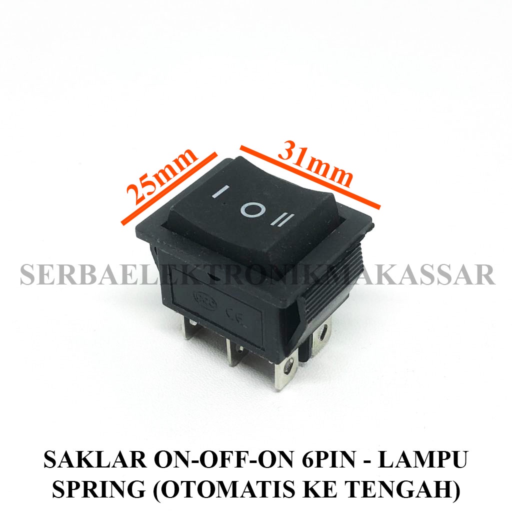 Saklar On Off On Besar 6 Pin Segi Hitam Spring