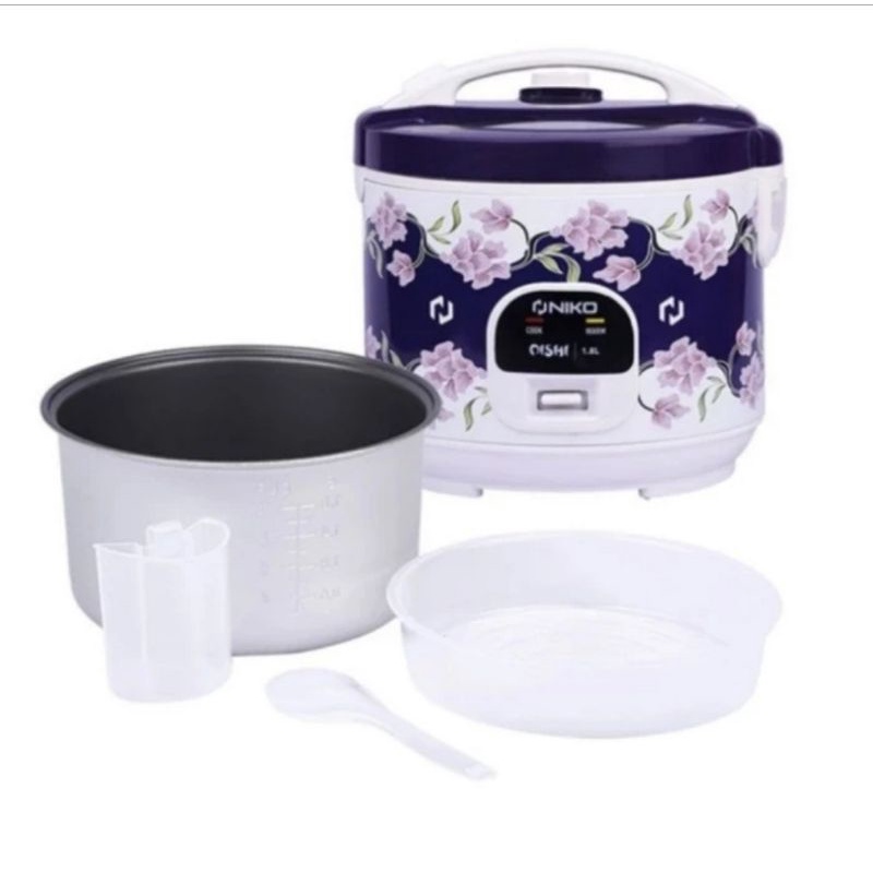 NIKO Rice Cooker - Magic Com Oishi 3 IN 1 1.8 Liter Tutup Kaca Amazon - Batik - Landmark / Penanak Nasi