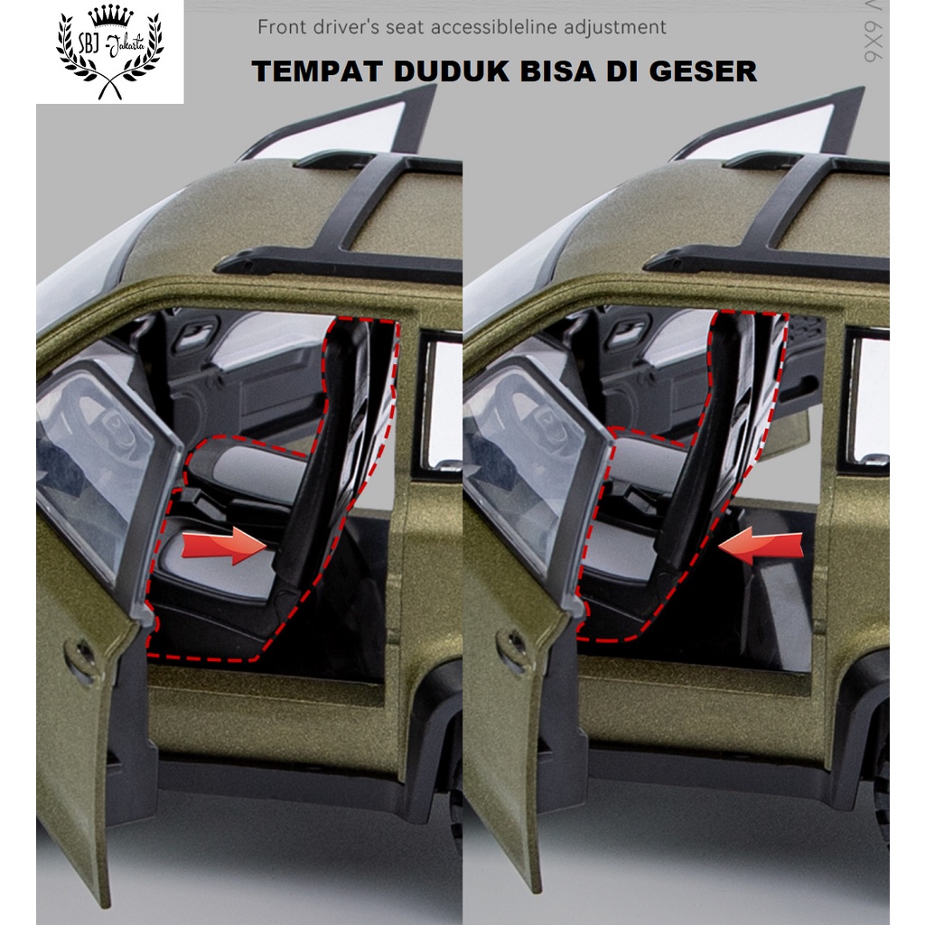 Diecast mobil WULING PICKUP 6X6 SKALA 1:18 UKURAN BESAR Metal series