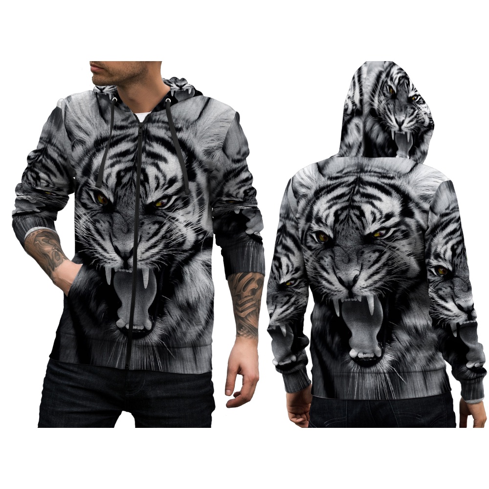 Jaket Hoodie HARIMAU PUTIH MACAN PUTIH / Jaket Hoodei Motif HARIMAU PUTIH / JAKET HOODIE MOTIF MACAN