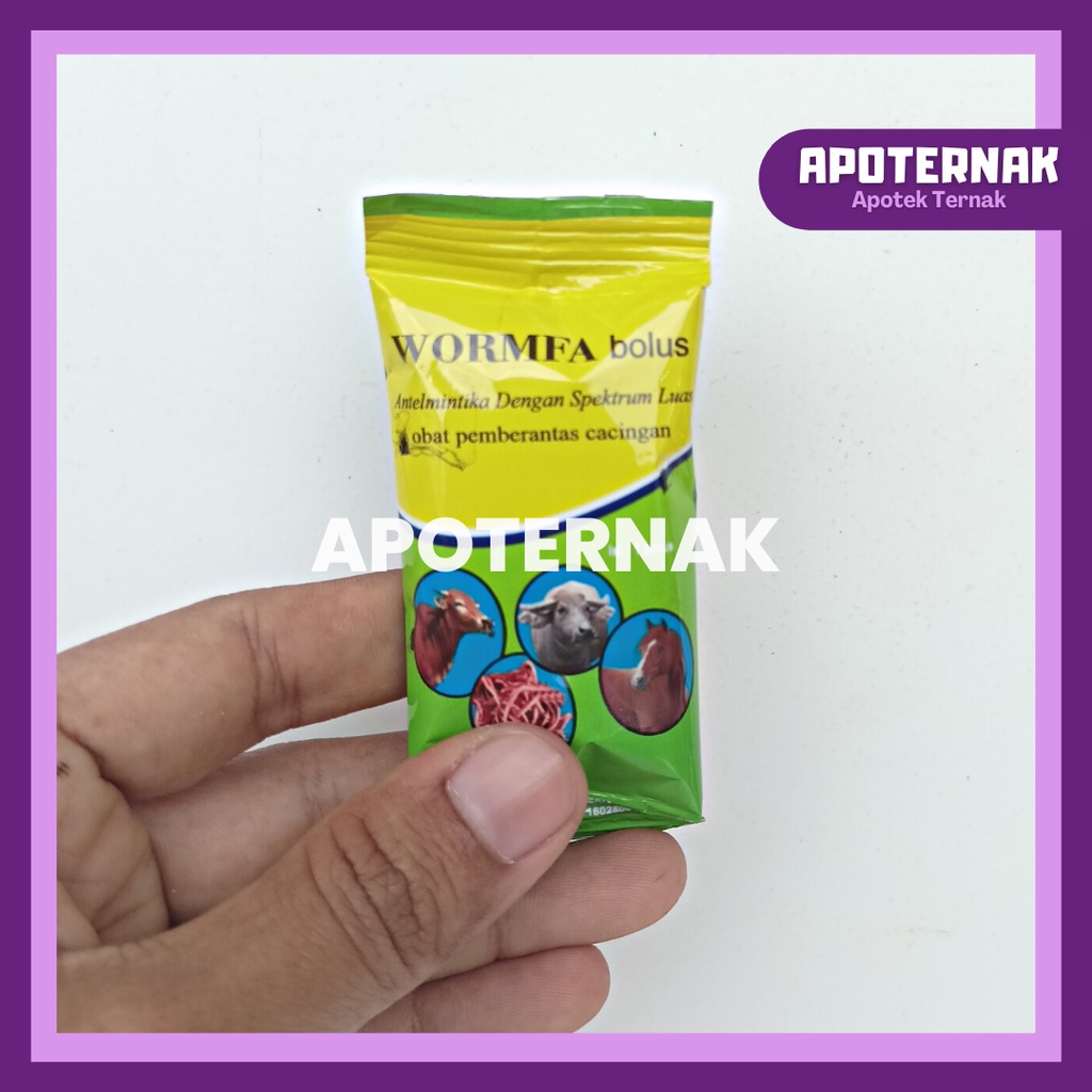 WORMFA BOLUS 1 BOX (24 BOLUS) - Antelmintika Dengan Spektrum Luas - Obat Pemberatas Cacingan Pada Sapi Kerbau Kuda - USFA