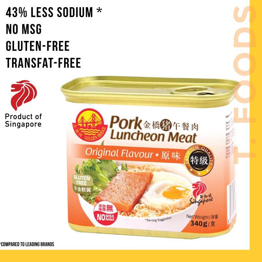 

♕ PORK LUNCHEON MEAT ORGINAL SINGAPORE GOLDEN BRIDGE 340g ✺