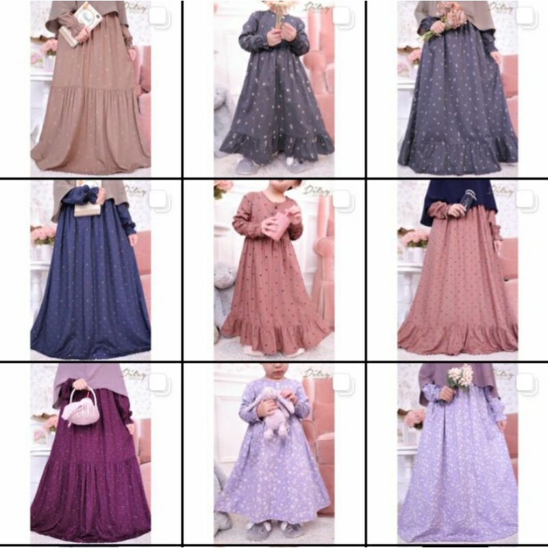 Ditsy Edisi Maret 2023 XS S M L XL Jumbo Ditsy Nightgown Ditsyofficial Allamea Mocca Faellyn Charcoa
