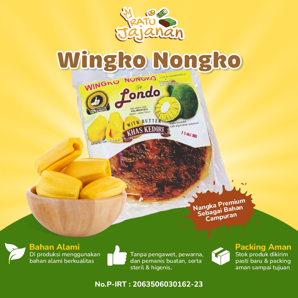 

Wingko Babat Tjap Londo Oleh-Oleh Kediri Wingko Nangka Dengan Butter Asli 360 Gram Awet Tanpa Pengawet Pewarna Jajanan Tradisional