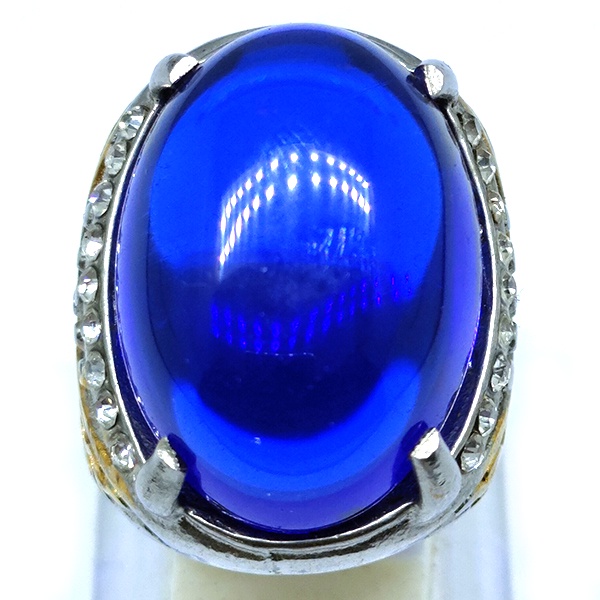 Cincin Pria Batu King Sapphire Oval Cabochon Medium Size