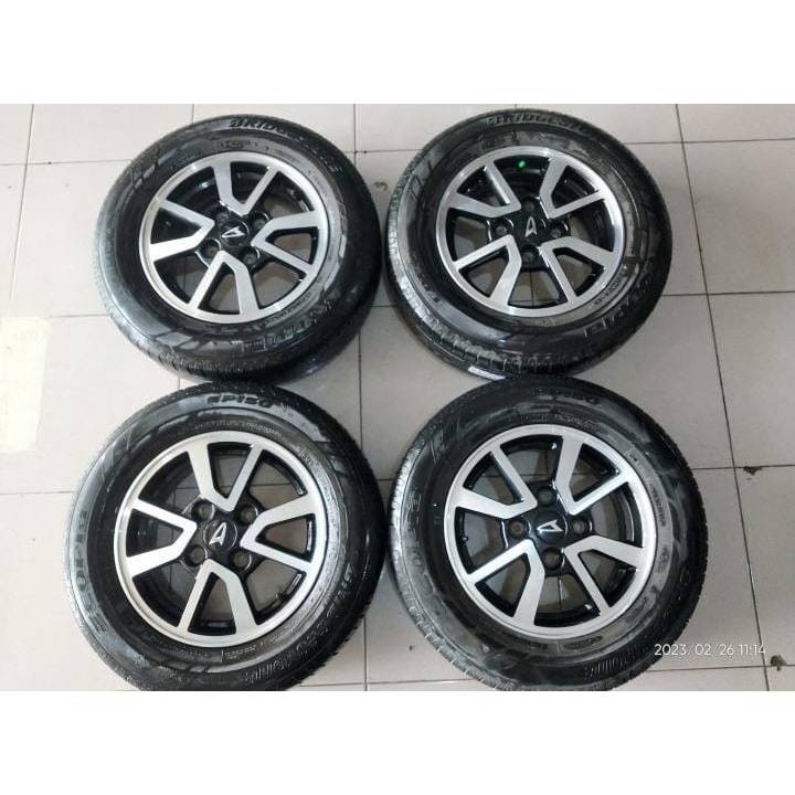 Pelek Murah REPLIKA XENIA R14 black polish + Ban  DELIUM 195 70 Ring 14 - Velg copotan