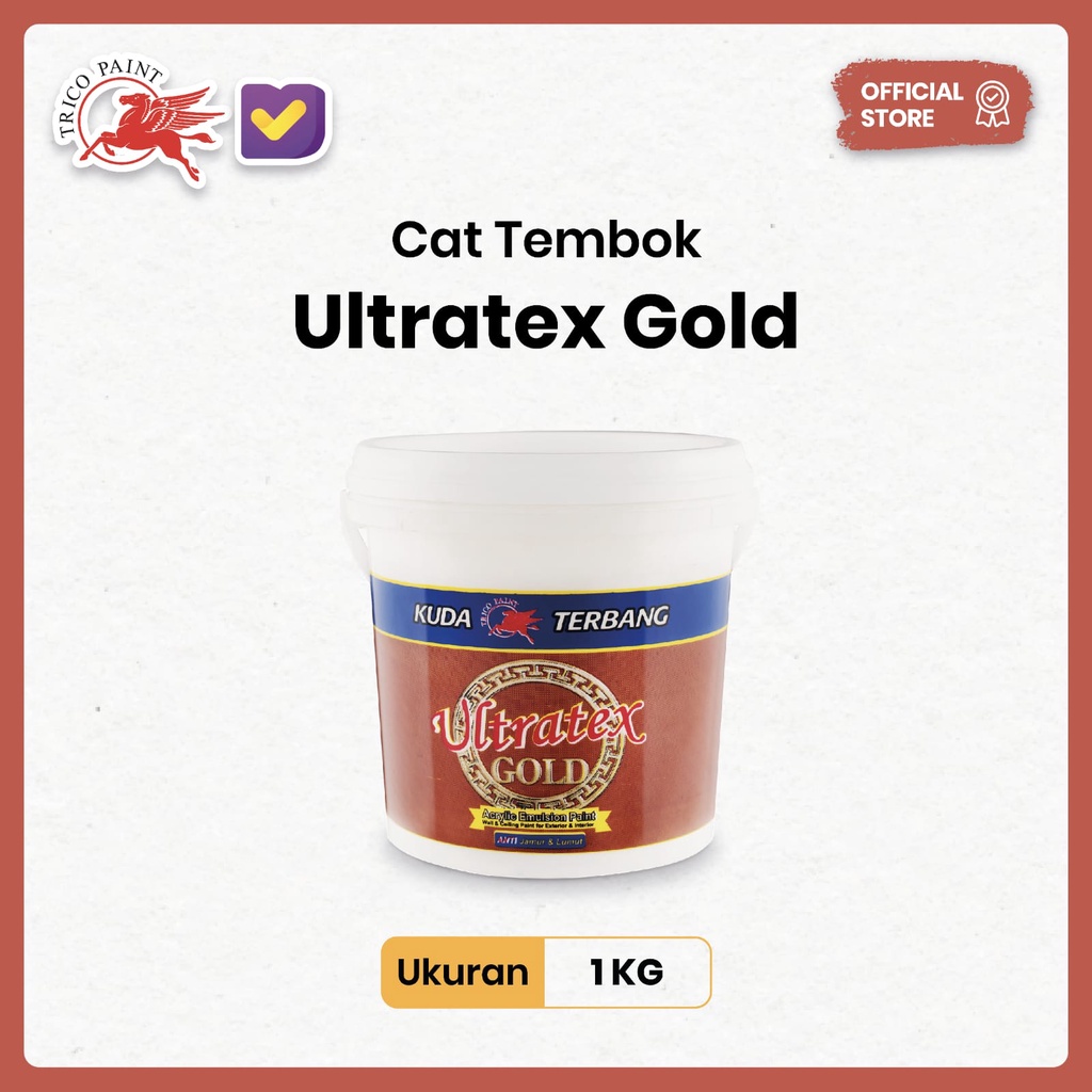 Cat Kuda Terbang -  Ultratex Gold ( Cat Tembok/Dinding )  - 1KG - Cat Tembok