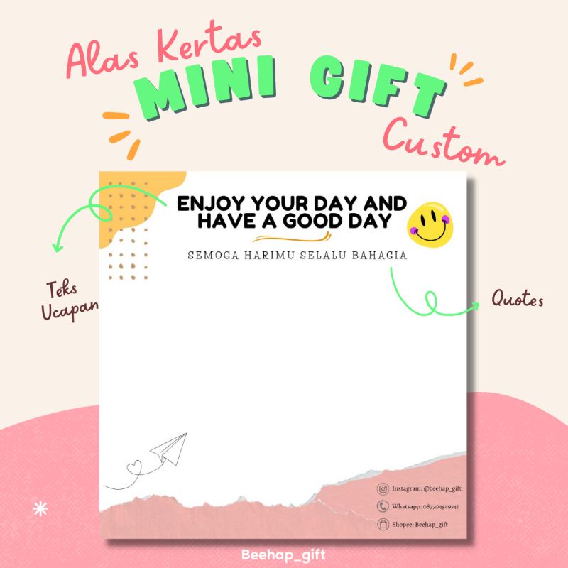 

Alas Kertas Mini Gift Aestetic [1 PCS] FREE PLASTIK