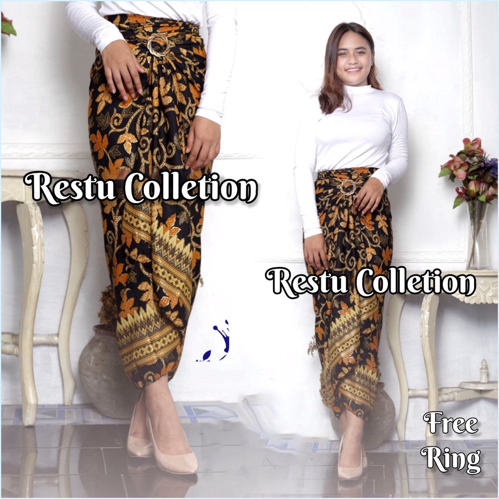 Rok lilit Batik Wanita / rok kebaya / bawahan kebaya / rok batik / bawahan batik / rok wisuda / rok kondangan / kain lilit batik / Rok Tradisional / PADI  GOLD