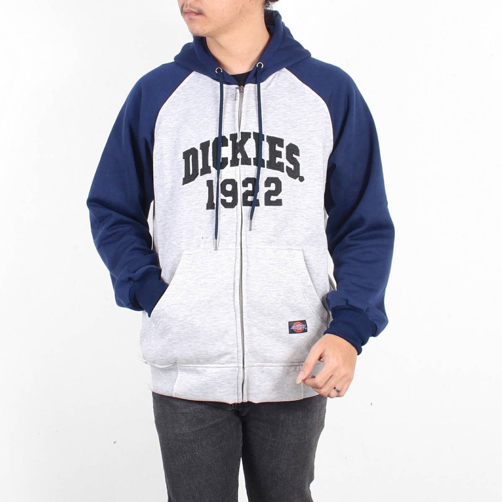 Zipper Hoodie Dickies Fulltag Label Pria Wanita | Hoodie Pria Dickies Sleting Dua Warna