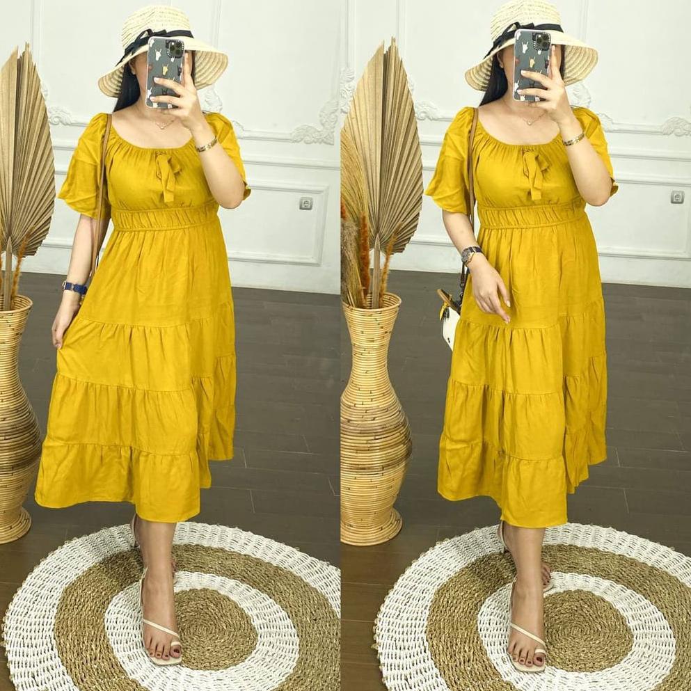 TERBAIK DASTER POLOS DRESS CANTIK SUSUN REMPEL PITA RUFFLE BEST SELLER DAILY OUTFIT KEKINIAN daster 