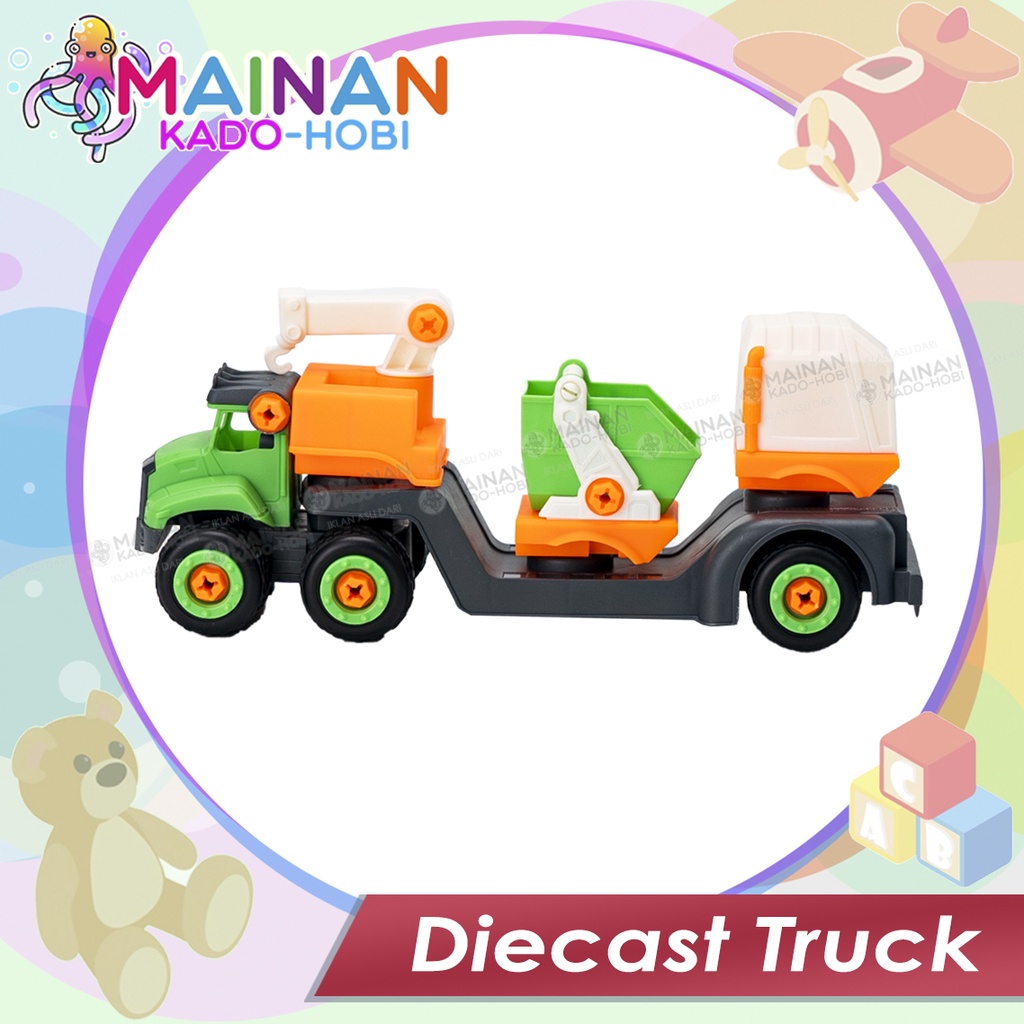 MAINAN ANAK LAKI DIECAST MINIATUR TRUCK SEMEN KONSTRUKSI EXCAVATOR