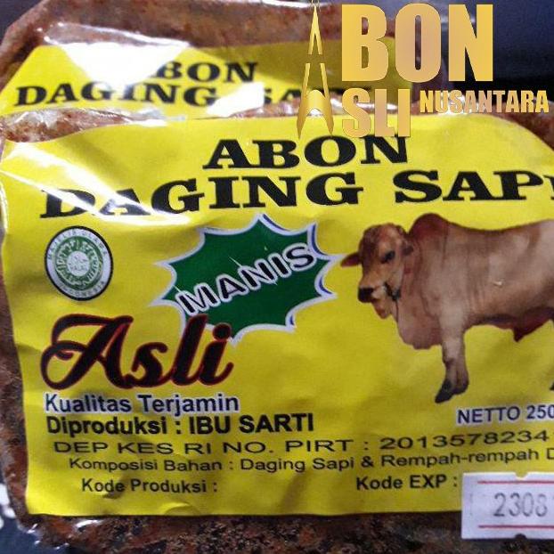 

] Abon daging sapi asli khas surabaya 250gr / abon sapi manis ibu sarti