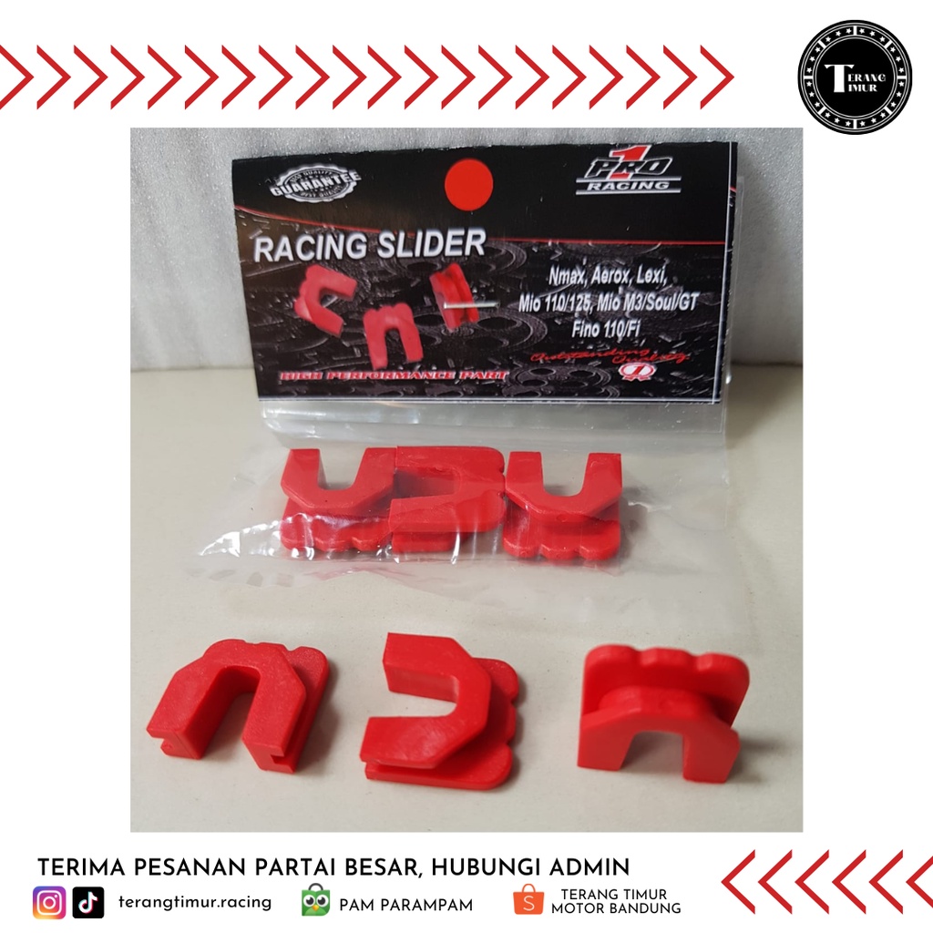 Racing Slider Yamaha N Max, Aerox, Lexi, Mio, Fino (Cek Deskripsi) PRO 1 Racing Sparepart Motor/Vari