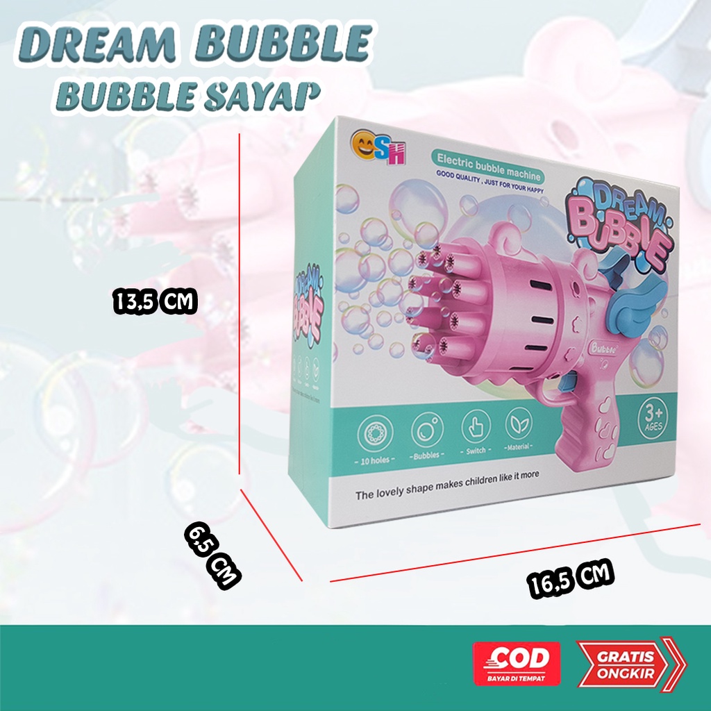 Mainan Dream BubbleGun /  Tembakan Balon Gatling Anak Elektrik / Mainan Bubble Angel SH677