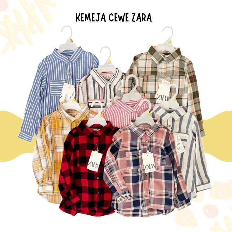 KEMEJA  ZARA ANAK PEREMPUAN COTTON MEWAH DAN ELEEGAN