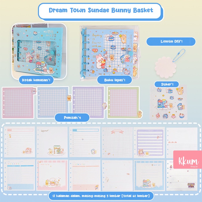 

Terlaris Binder Note Cover Transparant Pvc / Notebook Diary Kartun 6 Rings