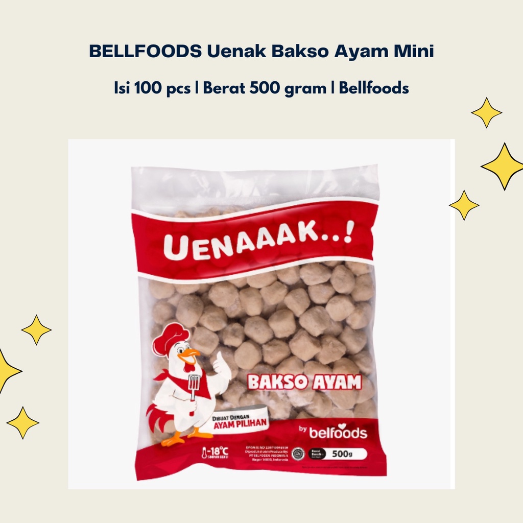 

BELFOODS UENAK Bakso Ayam Mini (100pcs) 500gr