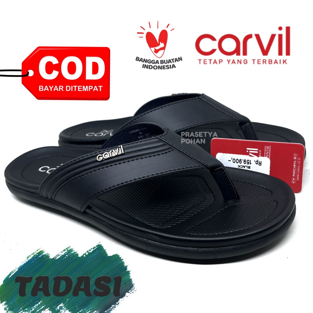 Sandal Kulit Pria Carvil Original - Sendal Pria Kulit Original Carvil X1