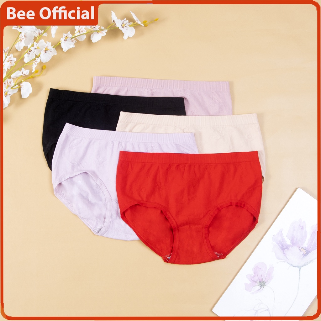 BEE - Celana Dalam Wanita Briefs Elastis Seamless Mid Waist Cd Polos 619