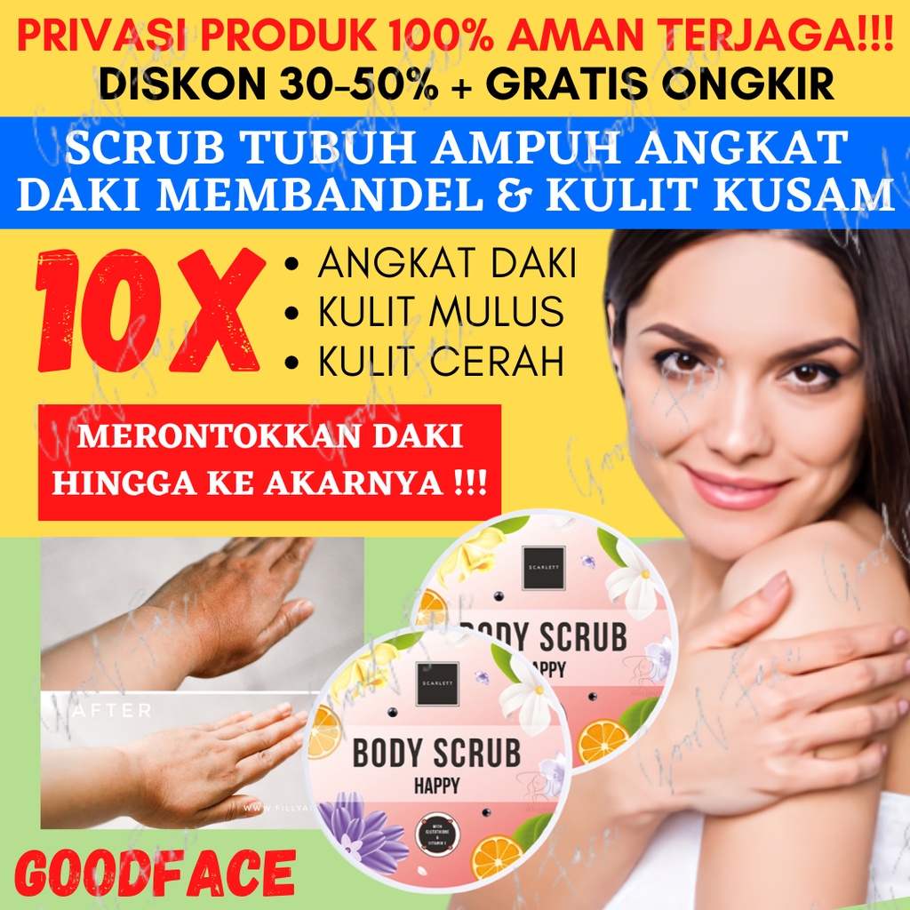 SCRUB BADAN SCARLETT BODY SCRUB HAPPY 250ML ORIGINAL BPOM