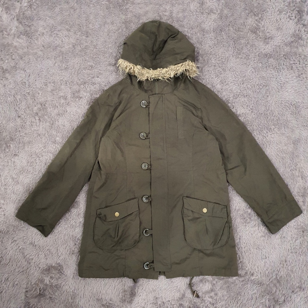 Parka Sherpa Cotton Combined With Fur Hoodie Jacket