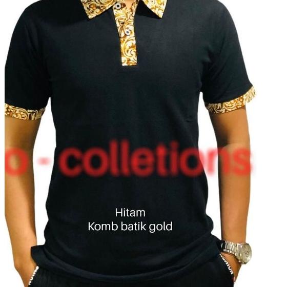 PROMOT❊ POLO SHIRT/KAOS BATIK/SERAGAM/PAKAIAN PRIA/KAOS KRAH POLOS DONGKAR KOMBINASI BATIK 321♭