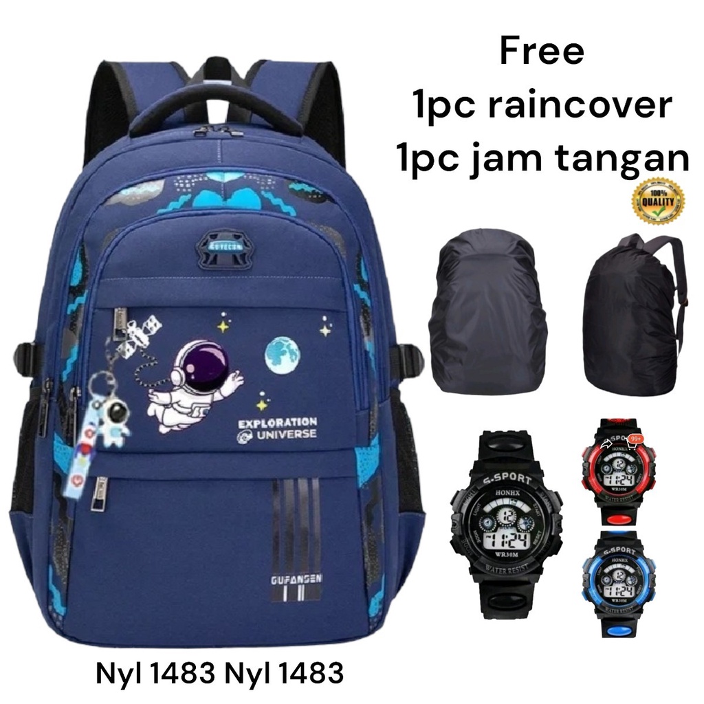 Tas Ransel Anak Laki laki Waterproof motif Astronot tas sekolah Anak TK SD SMP Ransel Import ransel tahan air kado ultah anak cowo