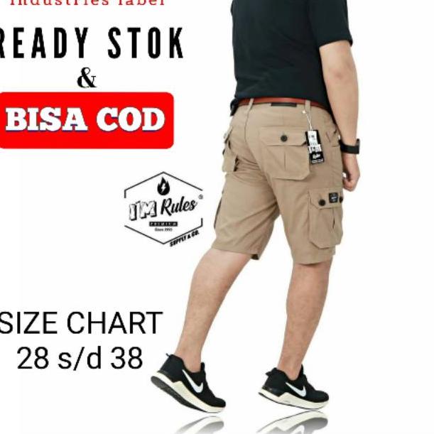 LANGSUNG ORDER I&M RULES ORIGINAL Cargo Pendek Distro Pria warna Mocca Coklat muda celana pendek car