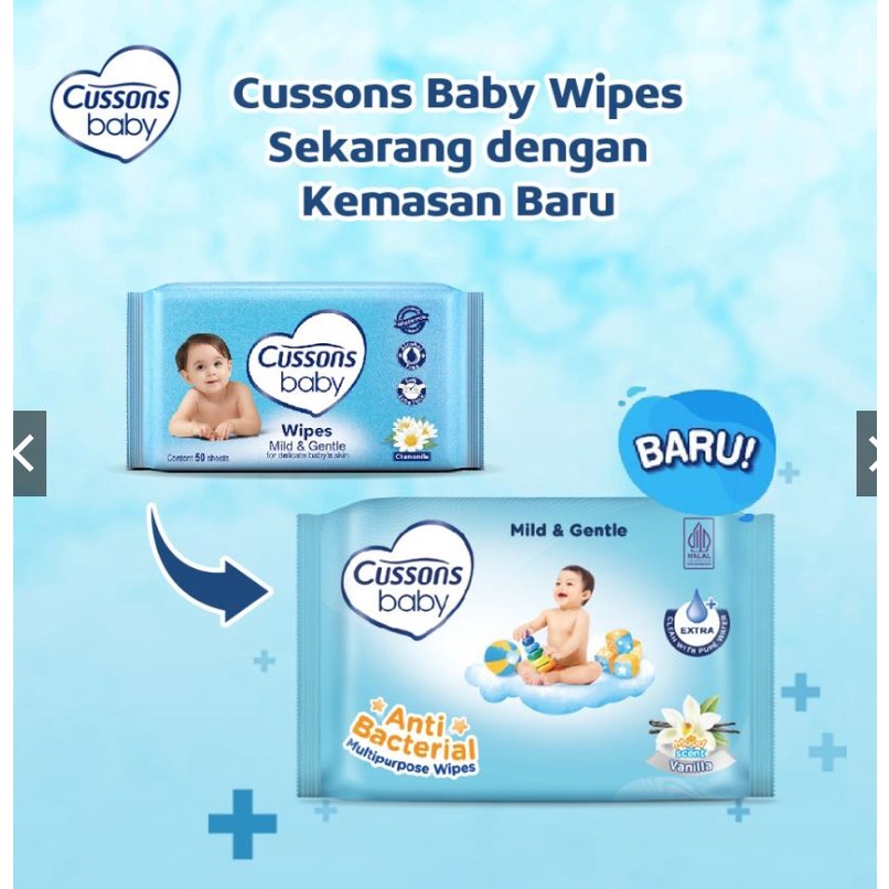 CUSSONS BABY WIPES 45 SHEETS BANDED ( BUY 1 GET 1 FREE )