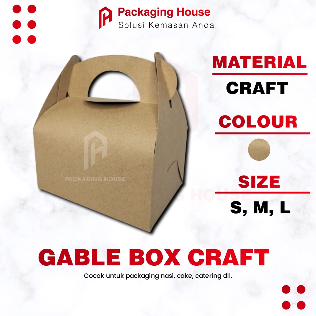 

[10 pcs]Gable Box Kraft Coklat 310 gsm | Box Jinjing | Box take away kraft |