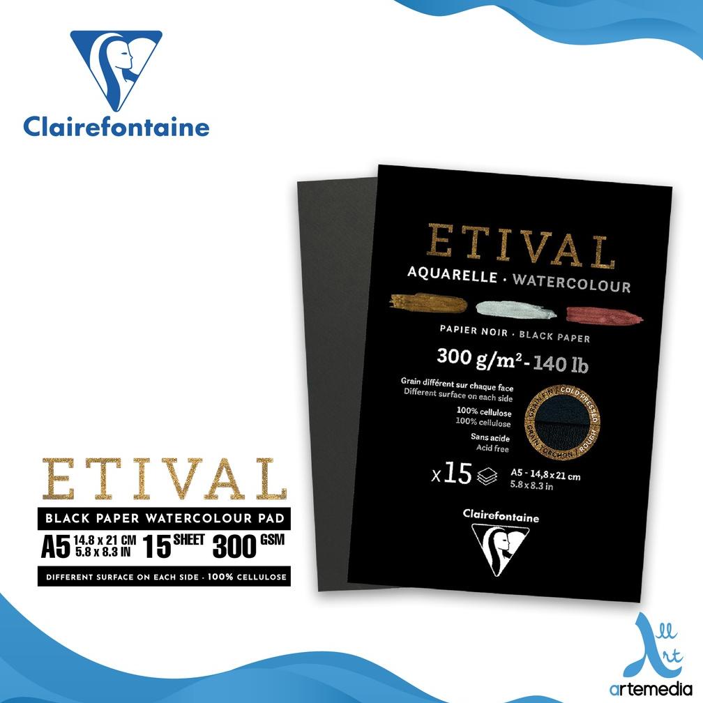 

Watercolor Pad Clairefontaine Etival A5 Black Paper