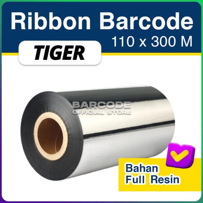 

RIBBON FULL RESIN TIGER 110 X 300 M PITA TINTA PRINTER BARCODE RESSIN