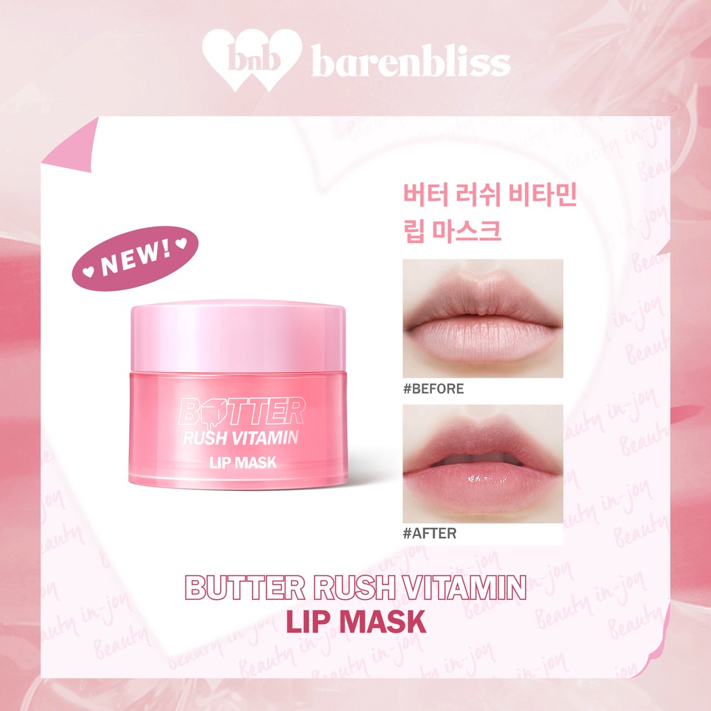 BNB barenbliss Butter Rush Vitamin Lip Mask Moisturizing Lip Balm「Masker Bibir Cerah」