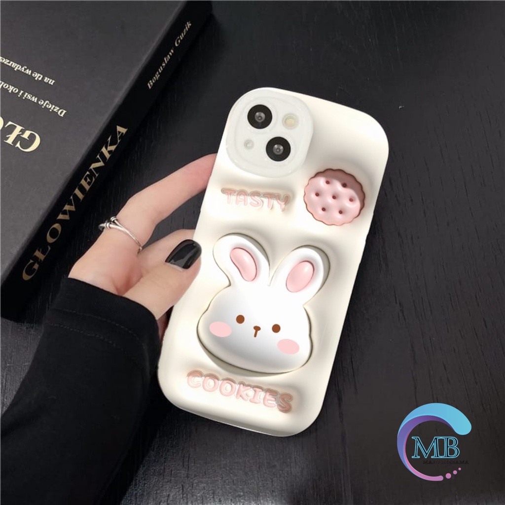 SS149 SOFTCASE MOTIF AKSEN 3D COOKIES RABBIT FOR IPHONE 6 6+ 7 8 SE 2020 7+ 8+ X XS XR XS MAX 11 12 13 14 PRO MAX MB4505