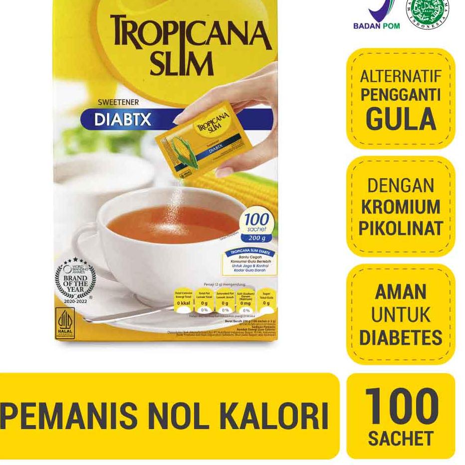 

◌ Tropicana Slim Sweetener Diabtx 100 Sachet - Pemanis untuk i ➼