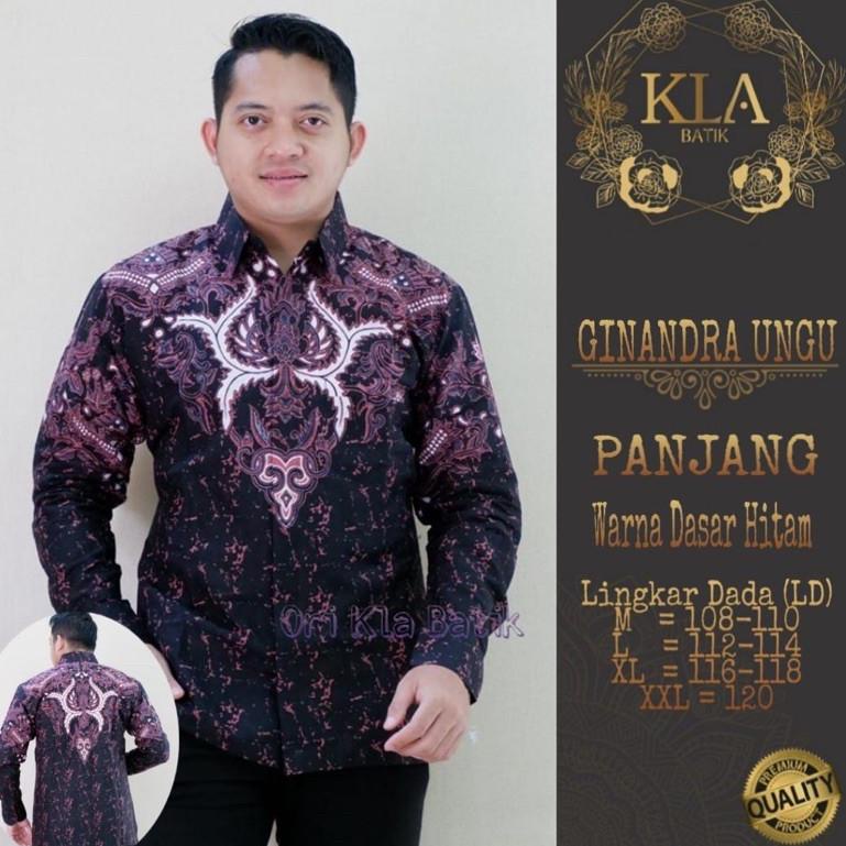 LANGSUNG KIRIM Batik Pria GINANDRA UNGU Full Furing Katun Halus Size M-XXXL HIGH QUALITY
