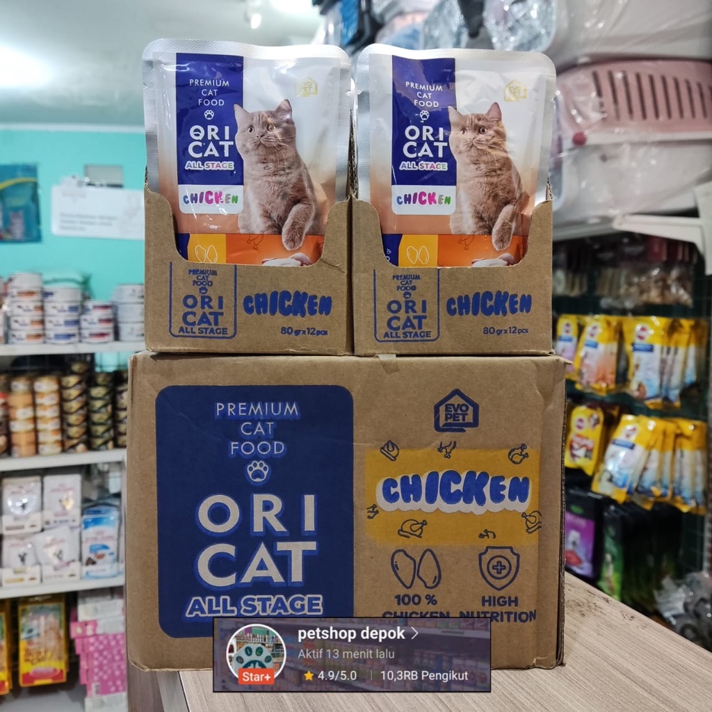 1 dus wet food ori cat sachet isi 12 sachet makanan kucing basah