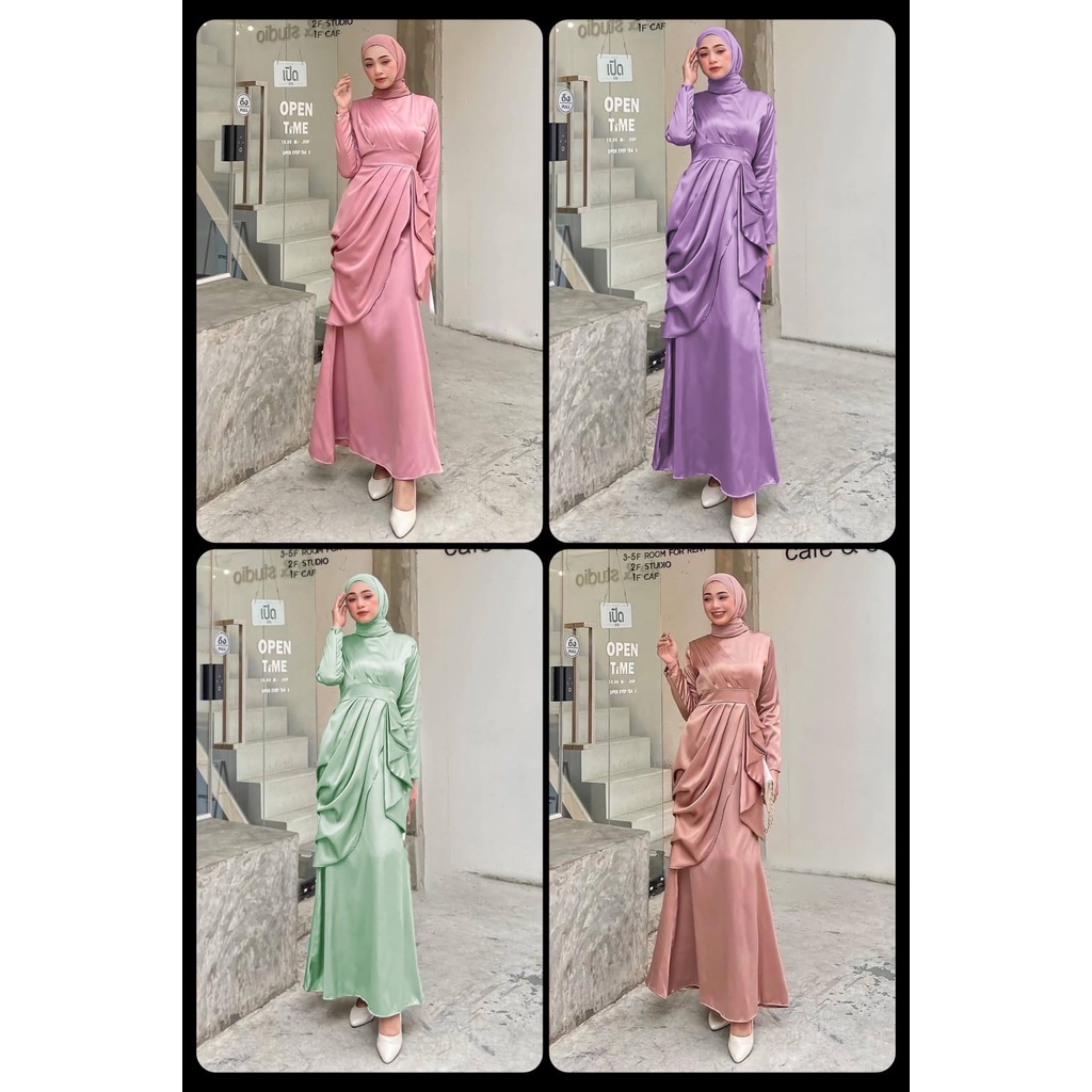 MAXY DELLAROSA FASHION PAKAIAN WANITA DRESS GAMIS MAXI BAHAN VELVET SILK MS