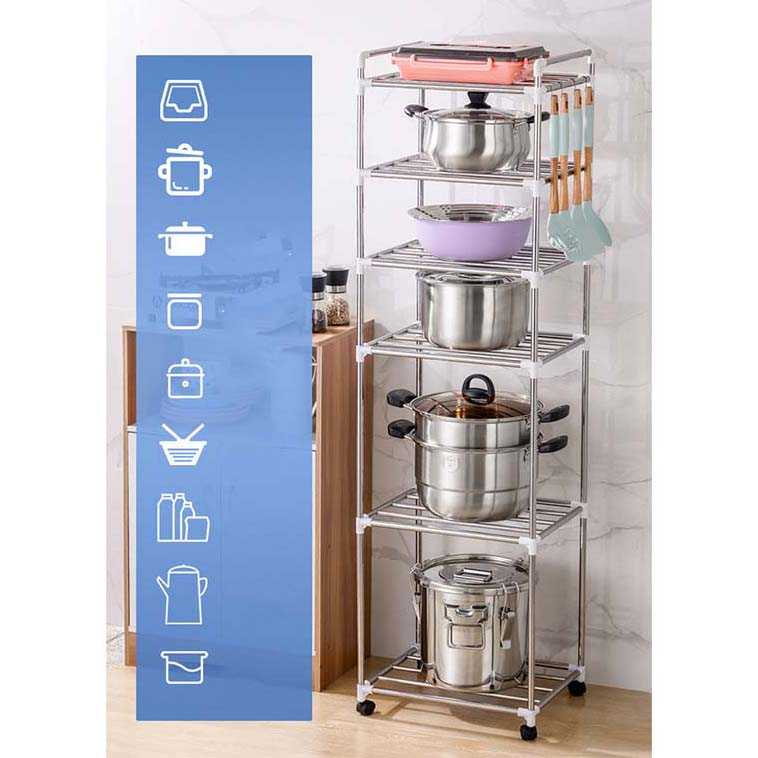 (BISA COD) FTIHSHP POLBEST Rak Tingkat Dapur Kitchen Storage Rack 5 Layer - 50801