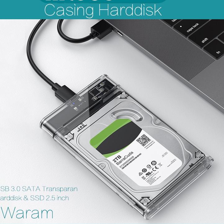 ➳ Casing Hardisk External HDD/SSD External Case 2.5" USB 3.0 SATA Transparan ◊