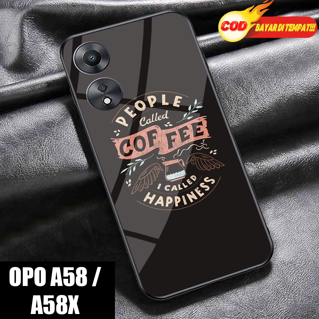 Case Glosy OPPO A58 5G - COFE -Hardcase Glossy 2D -OPPO A58X- Silikon OPO A78 -Softcase OPO A95- Kes