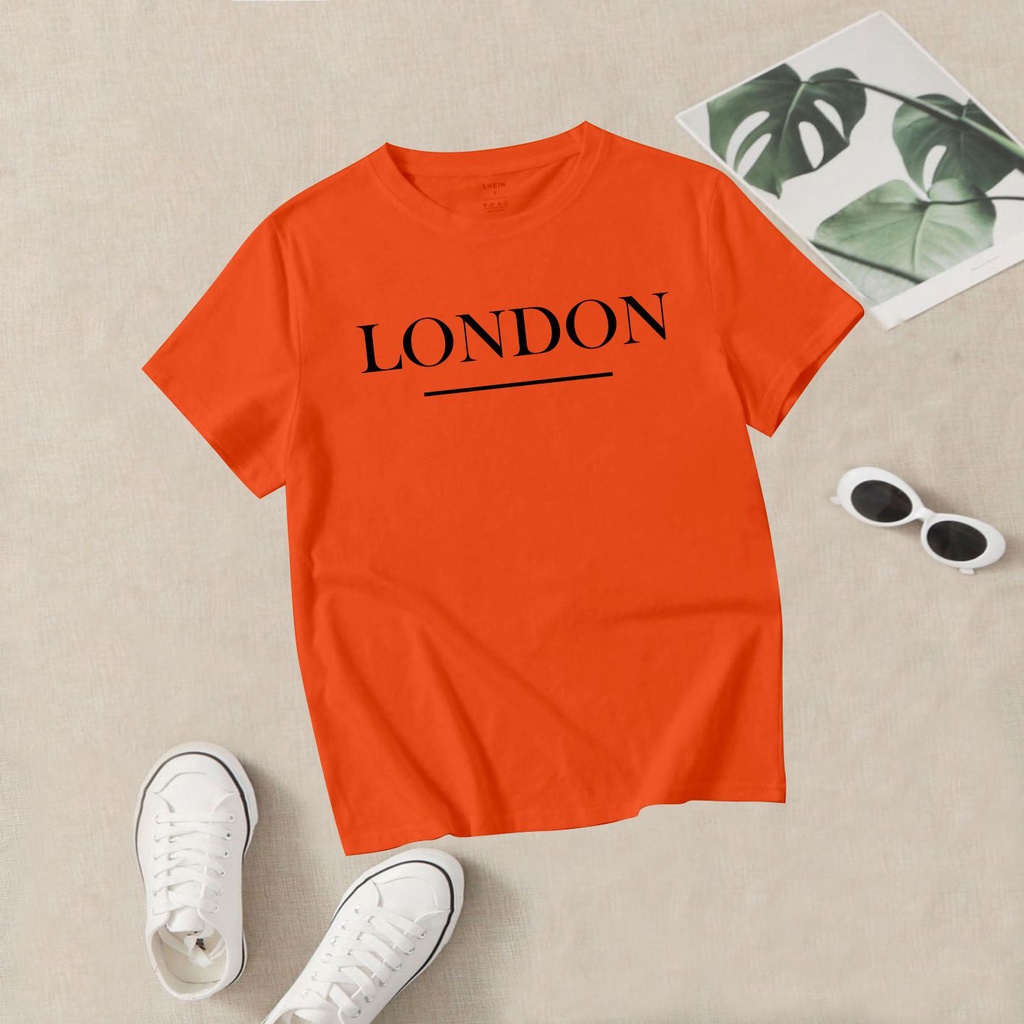 T-SHIRT Wanita Casual Gambar LONDON JM Cotton Combad